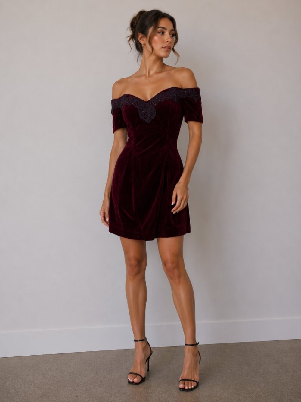 Vintage Rampage Y2k Velvet Embellished Mini Dress Size 7